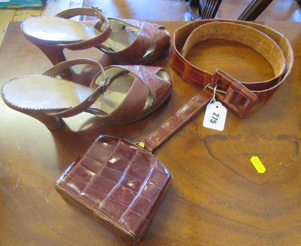 VINTAGE WRISTBAG A PAIR OF SHOES AND A BELT Image