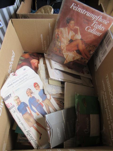 BOX OF CLOTHES PATTERNS ETC Image