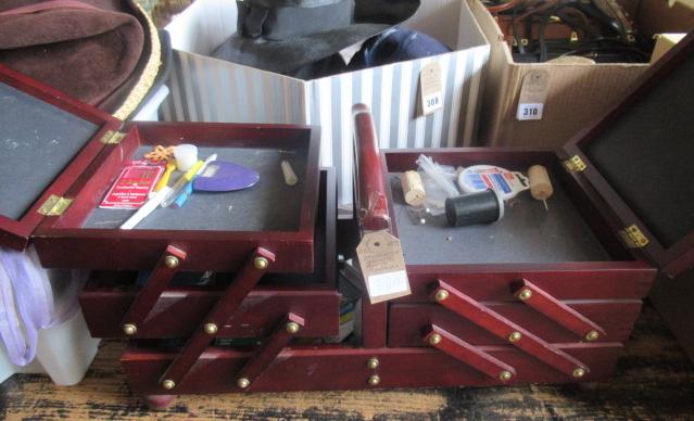 CONCERTINA SEWING BOX AND CONTENTS Image