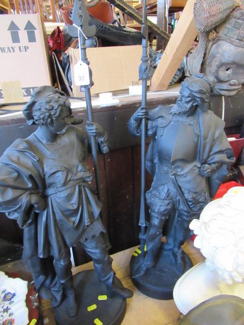 PAIR OF LARGE SPELTER FIGURES Image