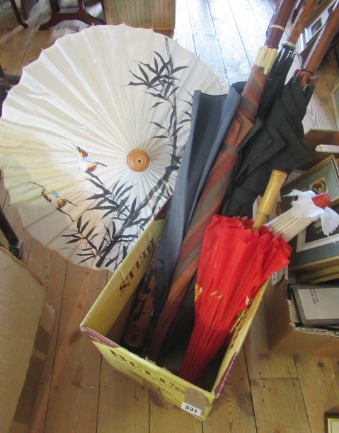 COLLECTION OF ORIENTAL PARASOLS AND UMBRELLAS Image
