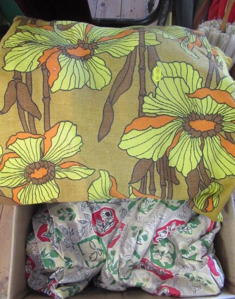 BOX OF VINTAGE FABRICS Image
