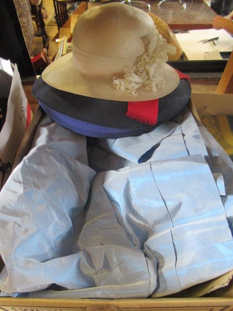 TWO LAURA ASHLEY BRIDESMAID DRESSES AND PETTICOATS AND THREE HATS ETC Image