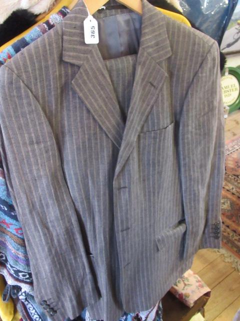 GENTS BROWN STRIPED LINEN SUIT Image