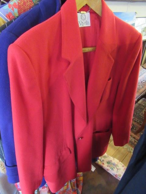 LADY'S RED WOOL VIYELLA JACKET AND TWO COATS ETC Image