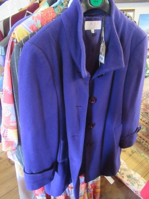 LADY'S RED WOOL VIYELLA JACKET AND TWO COATS ETC Image
