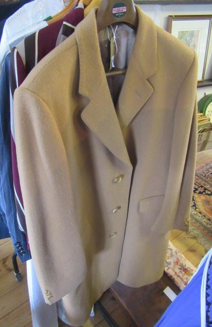 GENTS DARK CAMEL CROMBIE OVERCOAT SIZE 42 R Image