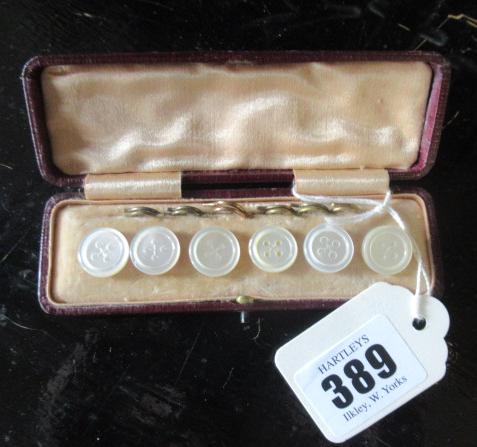 CASED SET OF SIX MOTHER OF PEARL SHIRT STUDS Image