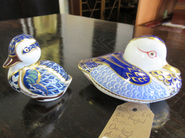TWO ROYAL CROWN DERBY DUCKS Image