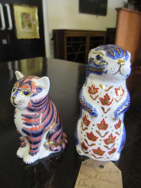 ROYAL CROWN DERBY CHIPMUNK AND CAT Image