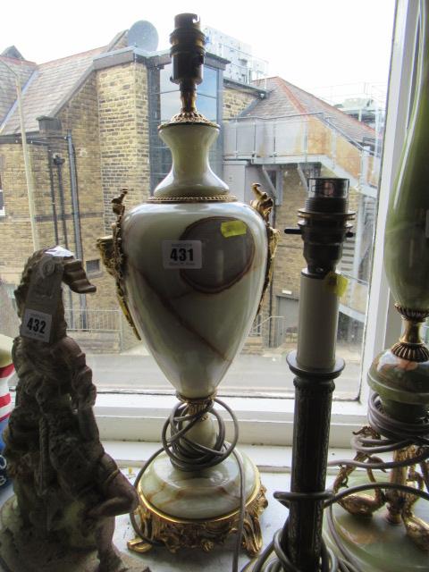 ONYX AND BRASS TABLE LAMP Image