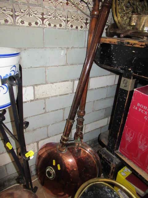 TWO COPPER BED WARMERS Image