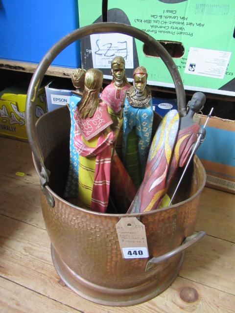 COPPER COAL BUCKET AND FIGURES Image