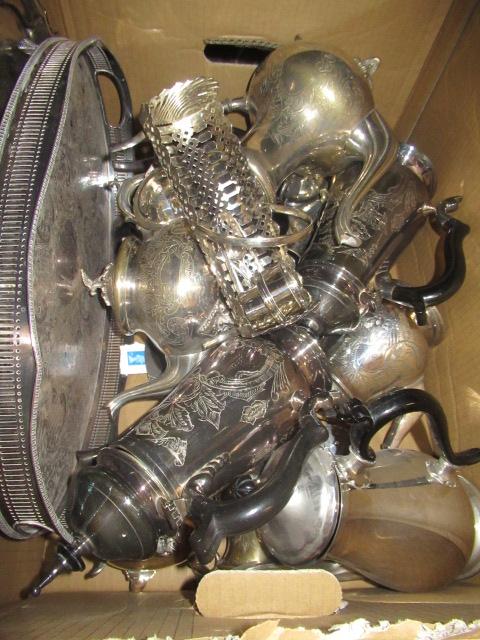 BOX OF EPNS TEA WARE ETC Image