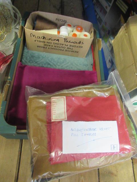 BOX OF VINTAGE VELVET ETC Image