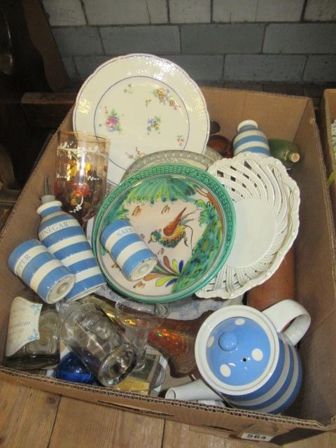 BOX OF CERAMICS AND GLASS Image