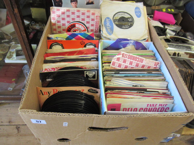BOX OF 45 RPM RECORDS Image