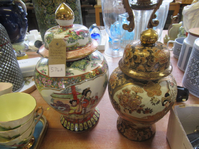 TWO ORIENTAL STYLE VASES Image