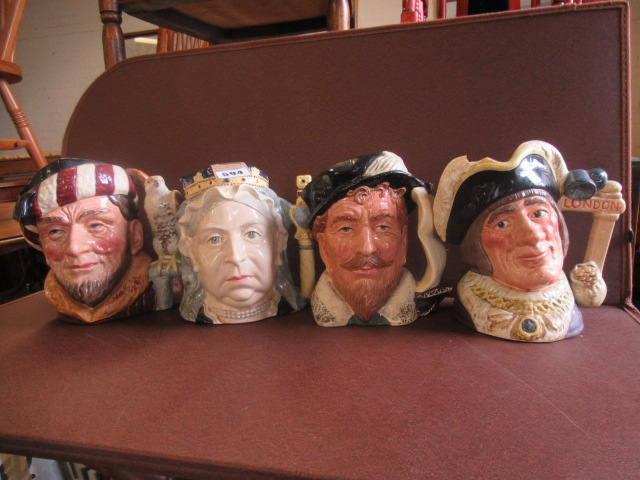 ROYAL DOULTON VICTORIA CHARACTER JUG AND THREE OTHERS Image