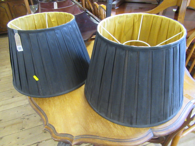 PAIR OF BLACK LAMP SHADES Image