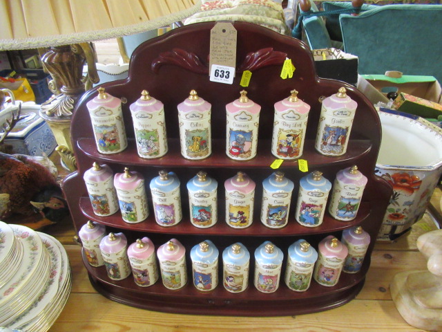FULL DISNEY LIMITED EDITION LENOX SPICE JAR COLLECTION AND STAND Image