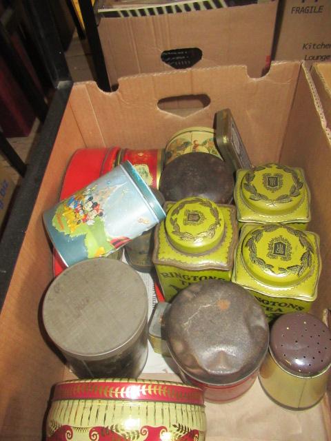 BOX OF VINTAGE TINS Image