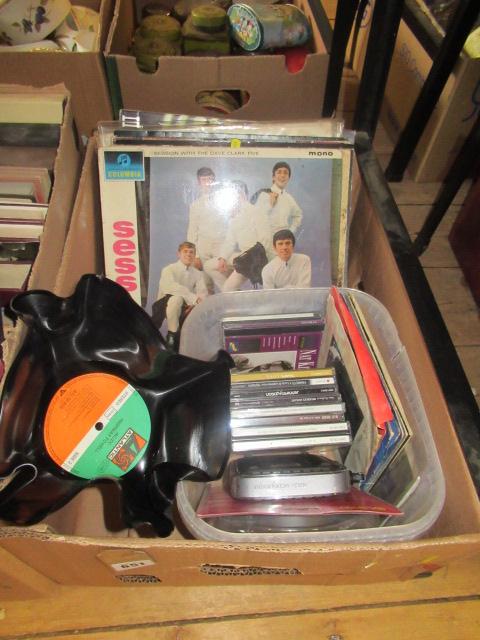 BOX OF LP RECORDS AND CDS Image