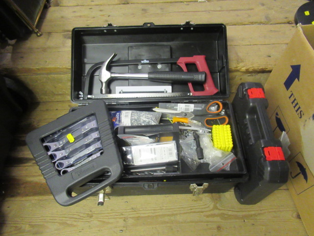 BOX OF TOOLS BOX OF SCREWDRIVERS AND A BOX OF SPANNERS Image