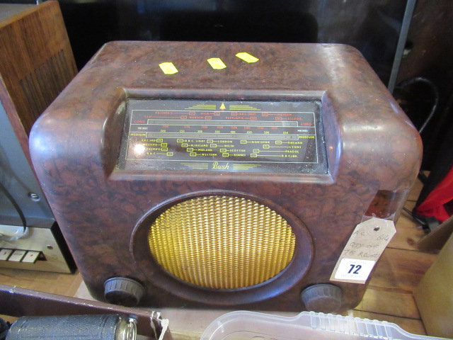 QUANTITY OF 78 RPM RECORDS AND A BUSH RADIO ETC Image
