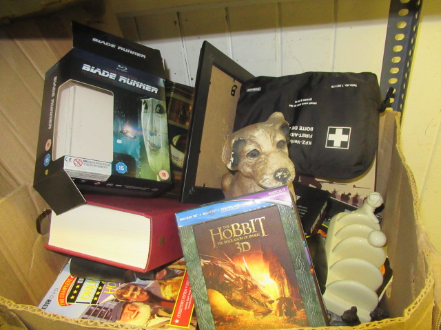 BOX OF MISCELLANEOUS INCLUDING DVDS ETC Image