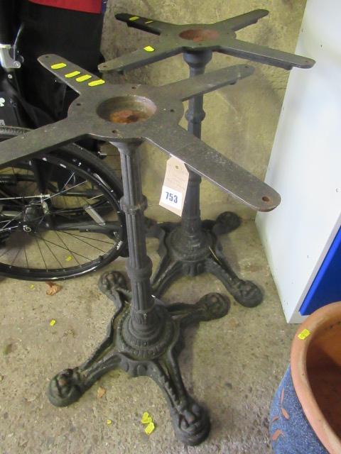 TWO WROUGHT IRON TABLE BASES Image