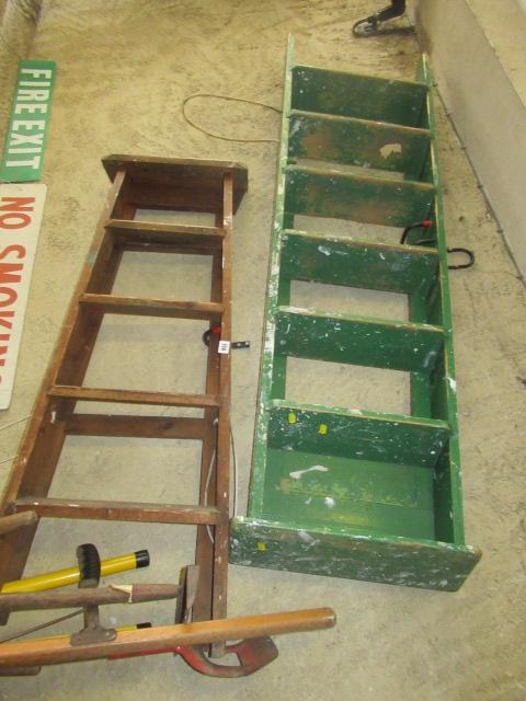 TWO WOODEN STEP LADDERS Image