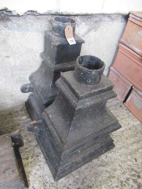 TWO LARGE BLACK CAST IRON HOPPERS Image