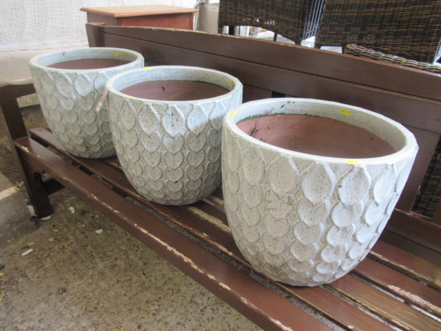 THREE LARGE TERRACOTTA PLANTERS Image