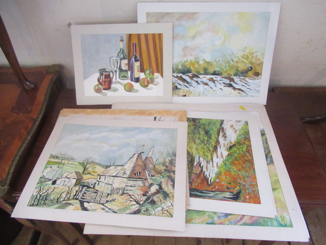 QUANTITY OF UNFRAMED PAINTINGS Image