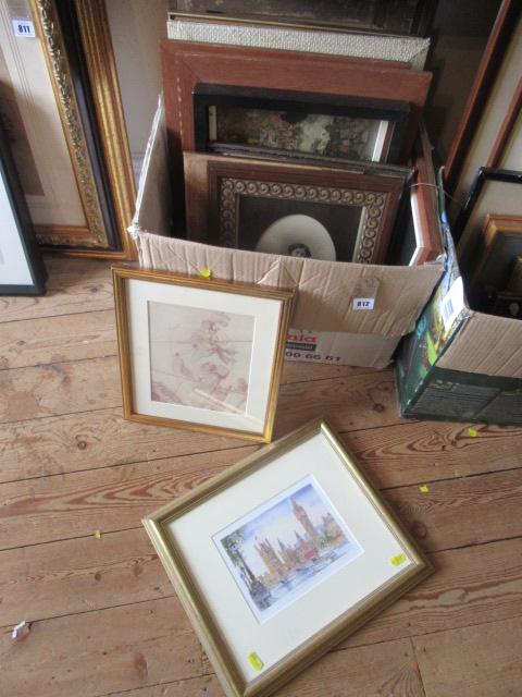 BOX OF MISCELLANEOUS PICTURES AND PRINTS Image