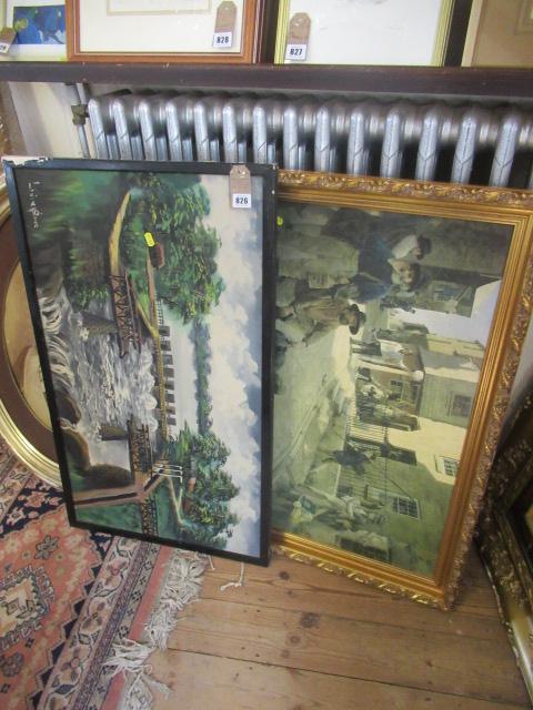 OIL PAINTING BY LIVINGSTONE AND TWO PRINTS Image