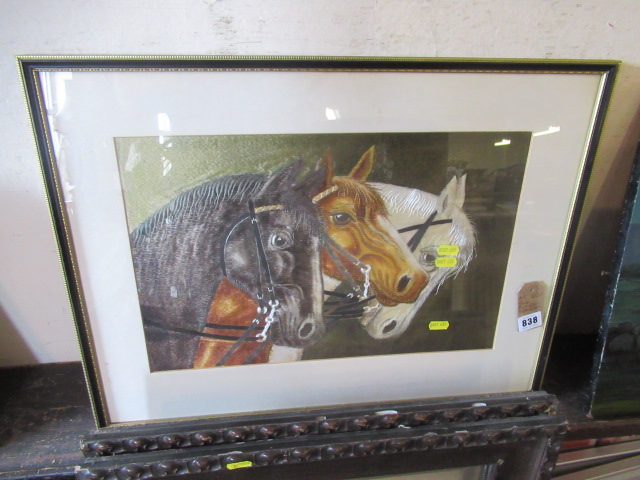 SILK PICTURE OF HORSES Image