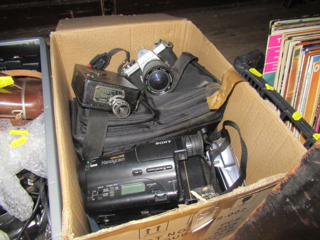 BOX OF CINE AND PENTAX CAMERAS ETC Image