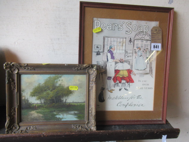 PEARS SOAP ADVERT AND SMALL OIL SIGNED DAVIES Image