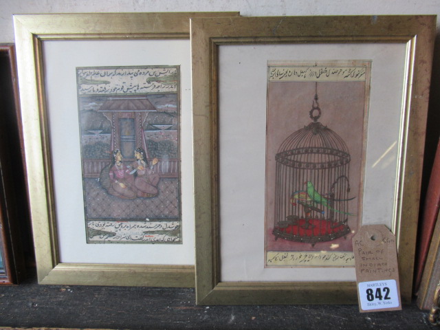 PAIR OF SMALL INDIAN PAINTINGS Image