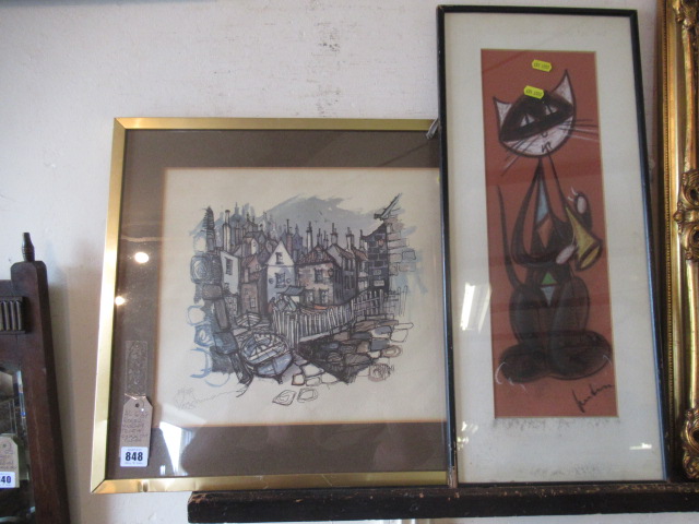 ROGER MURRAY PRINT AND CHALK CAT PICTURE Image