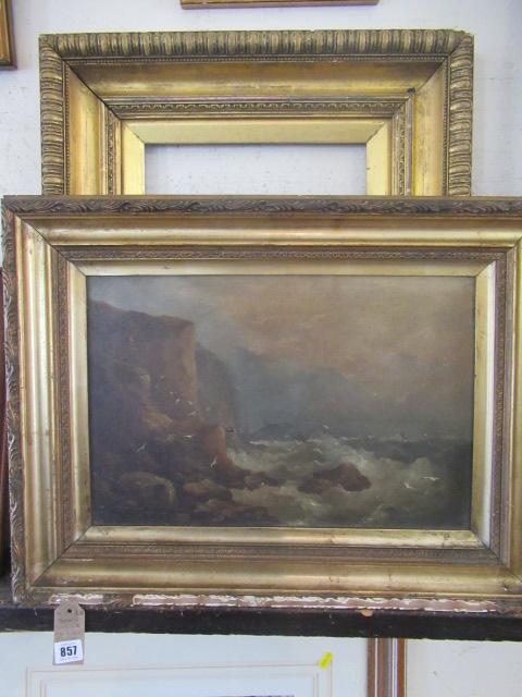 FRAMED SEASCAPE OIL AND GILT PICTURE FRAME Image
