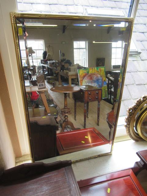 GILT METAL FAUX BAMBOO FRAMED MIRROR Image