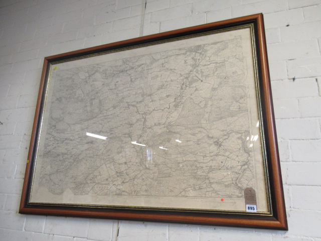 THREE LARGE FRAMED PICTURES INCLUDING MAP OF KEIGHLEY Image