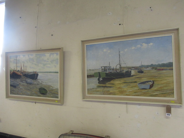 PAIR OF FRAMED SEASCAPE PAINTINGS BY GEOFFREY WRIGHT Image