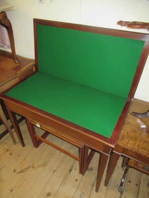 FOLD OVER MAHOGANY CARD TABLE Image