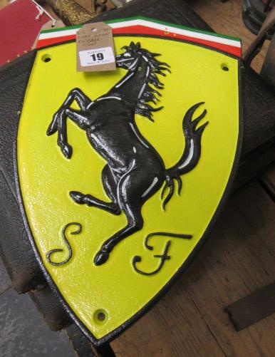 CAST IRON FERRARI SIGN Image