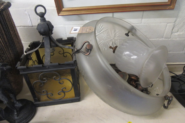 CUT GLASS CEILING LIGHT ETC Image