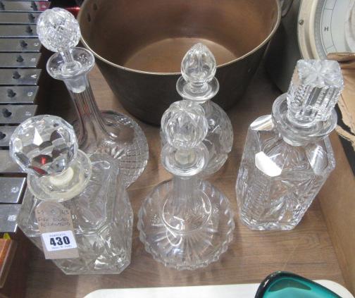 FIVE GLASS DECANTERS Image